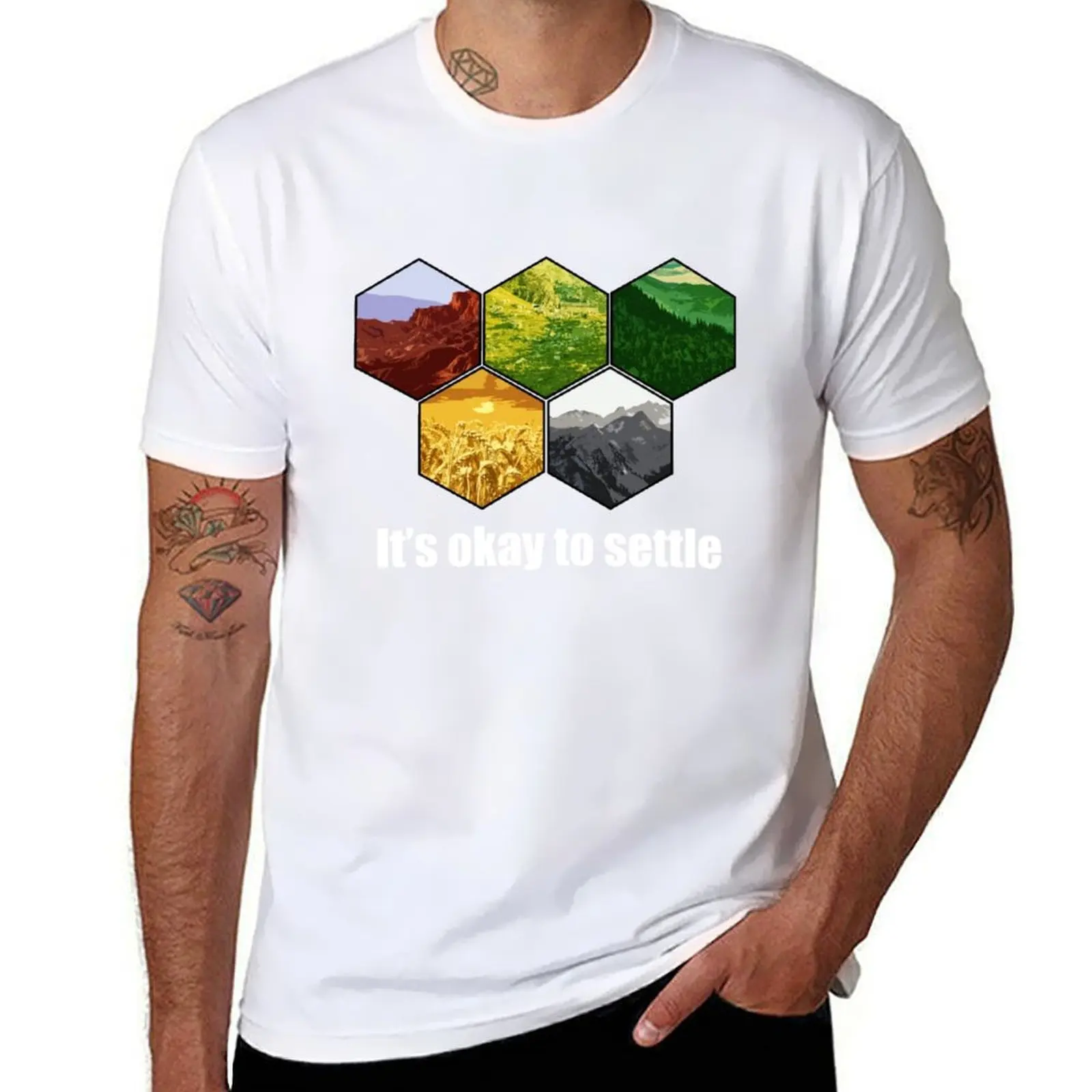 It_s Okay to Settle T-Shirt Casual Simple Design Short Sleeve Shirt