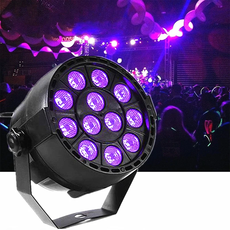 12W 12LED UV Light  Dj Disco Par Licht Violet Zwart Laser Projector Voor Kerst Bar Thuis Party Decor Muur Wasmachine Spot Lamp