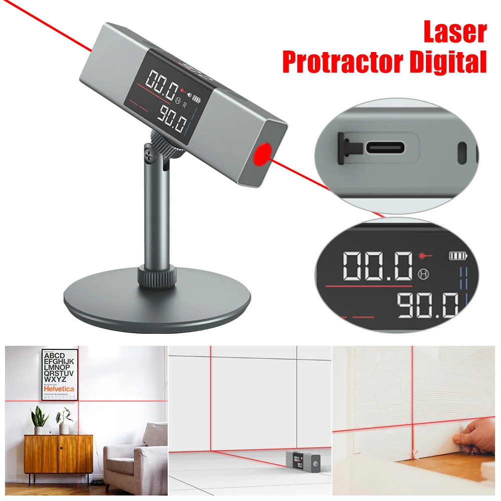 

Laser Projection Angle Gauge Level With LED Screen Level Single/Dual Laser Level Ruler Laser Angle Meter Angle Measure Tools