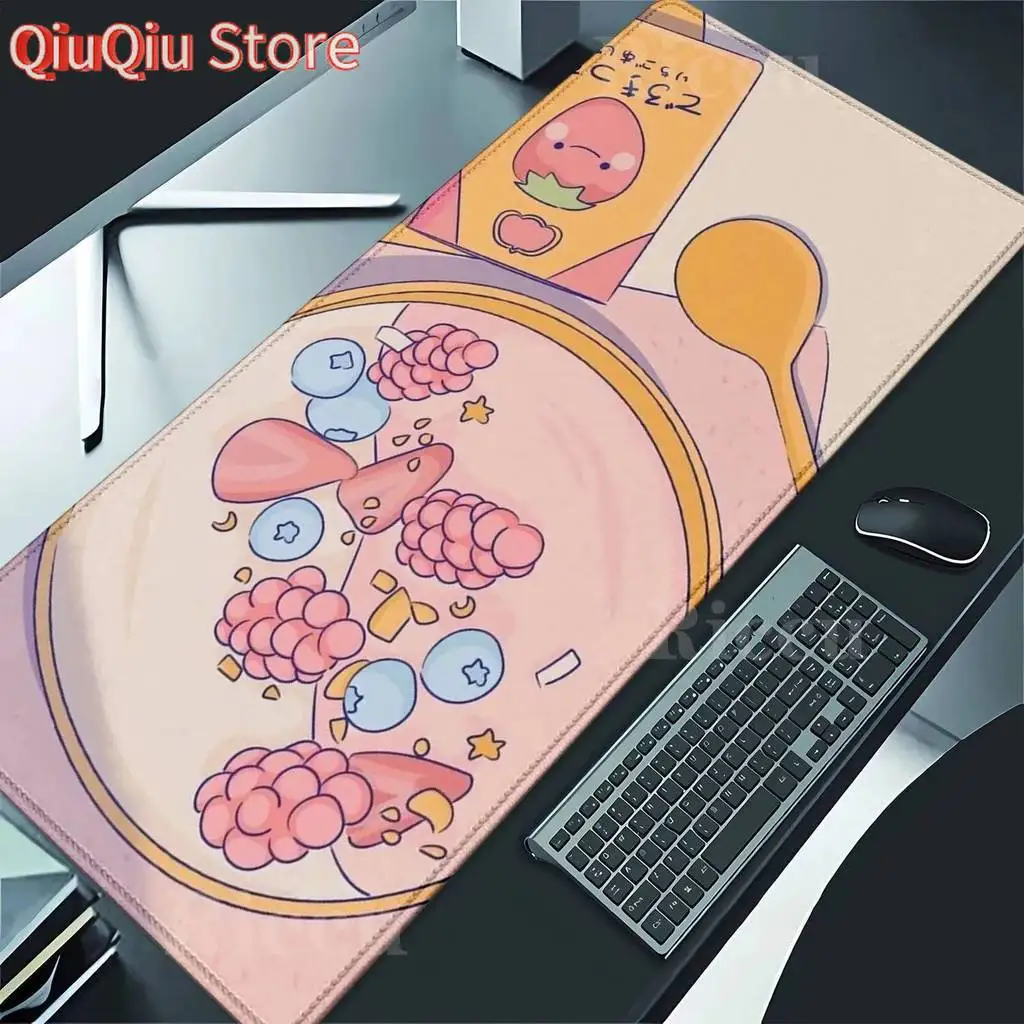 Rosa Cartoon-Blumen, großes süßes Katzen-Mauspad, Gaming-Mauspad, großer Gamer, 900 x 400 mm, Gummi-Tastatur-Schreibtischmatten, HD-Teklado-Mauspad