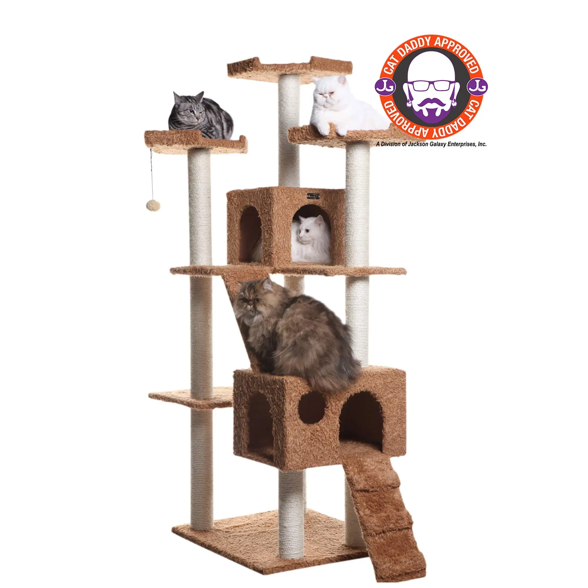 XIANGLONG Pet Cat Product Tall Modern Wood Cat Ceiling Tree Tower Multilayer Cat Climbing Frame Tree