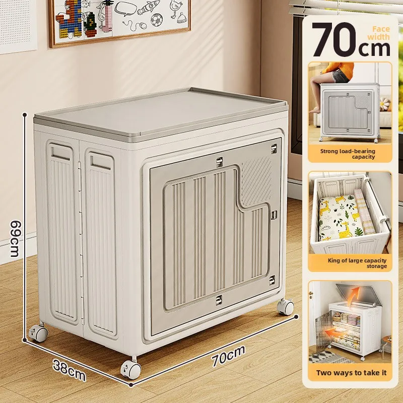 

Бесплатный монтажный ящик для хранения, большая вместимость, очень большой бытовой органайзер, откидная крышка на колесах, складной ящик для хранения.