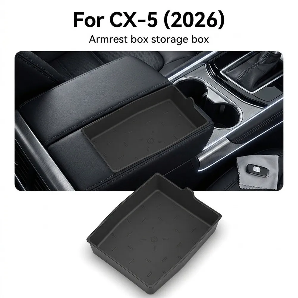 Car Armrest Storage Box for Mazda 2026 and Later Models Compatible Center Console Organizer with TPE Construction