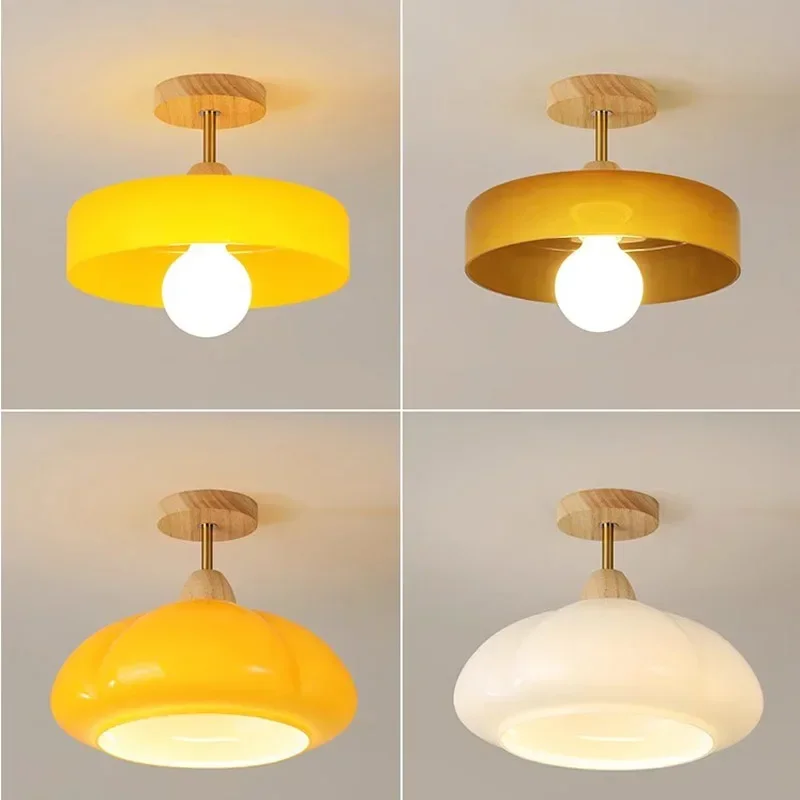 

Modern E27 glass ceiling light Orange glass pendant lamp for entrance hall balcony corridor bedroom cloakroom indoorLED lighting