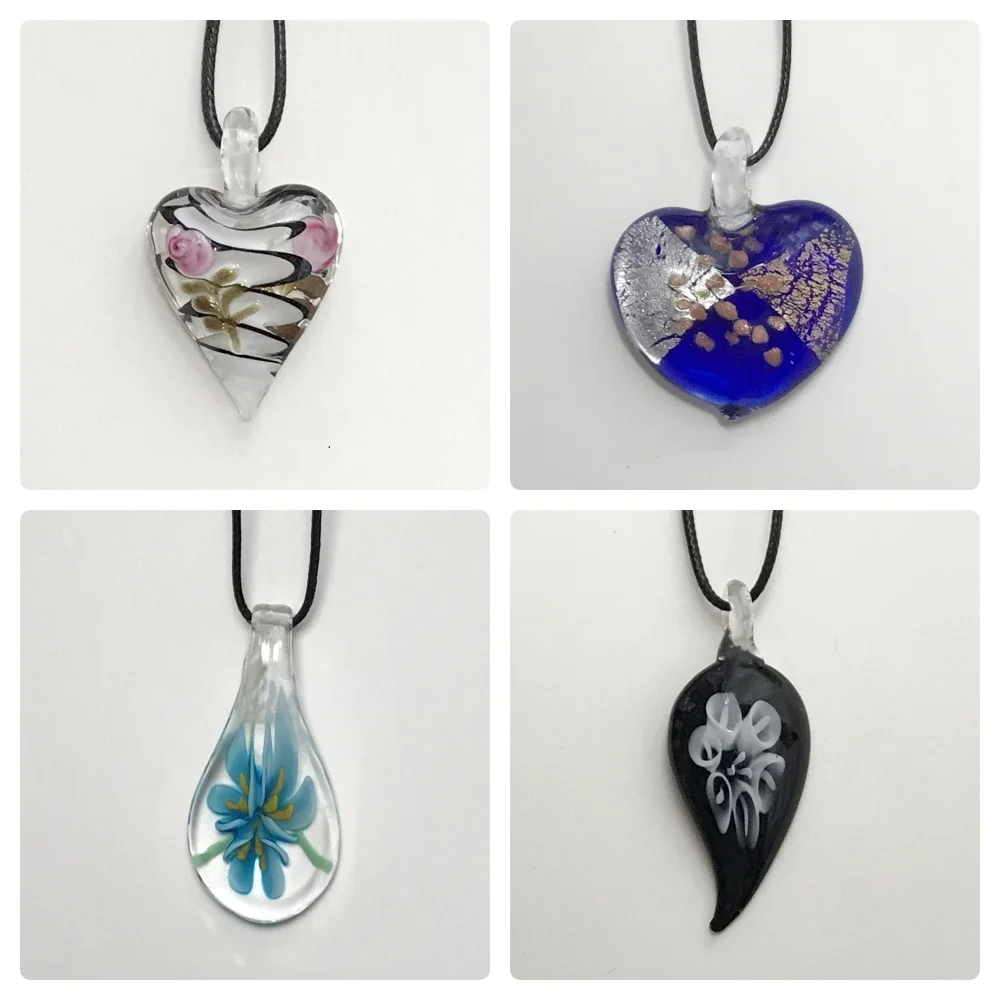 Handmade Murano Glass Pendant Women\'s Necklace Multiple Style Unusual Shaped Glass Jewelry Fit Wedding Party Surprise Gifts