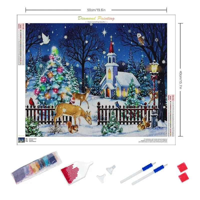 RUOPOTY 5D DIY Christmas Diamond Painting Deer Mosaic Winter Diamond Embroidery Cross Stitch Home Decor