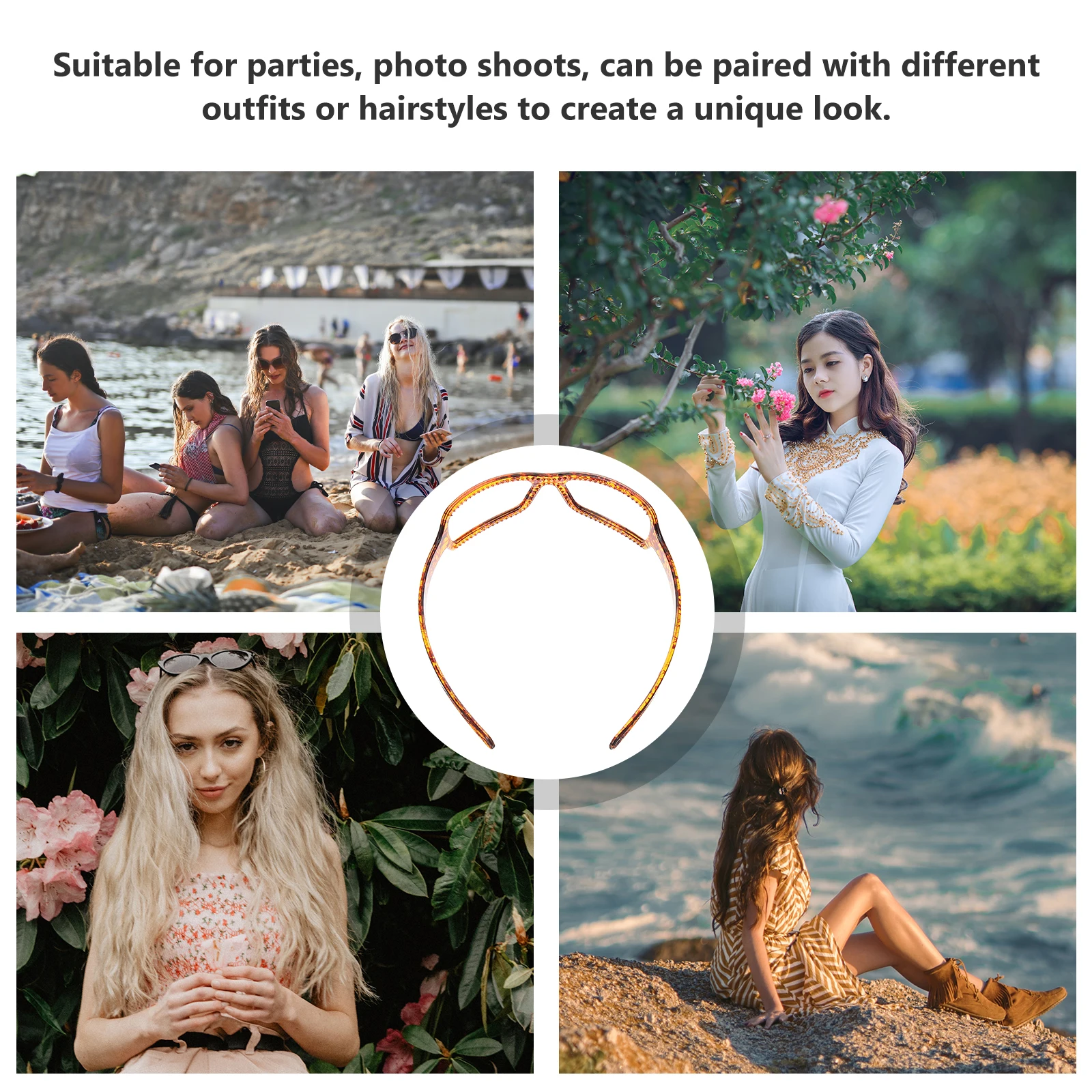 

Artistic Eyewear Hair Band For Women Face Washing Spa Headband Styling Tool All-Day Comfort Party Photo Shoot Accessory