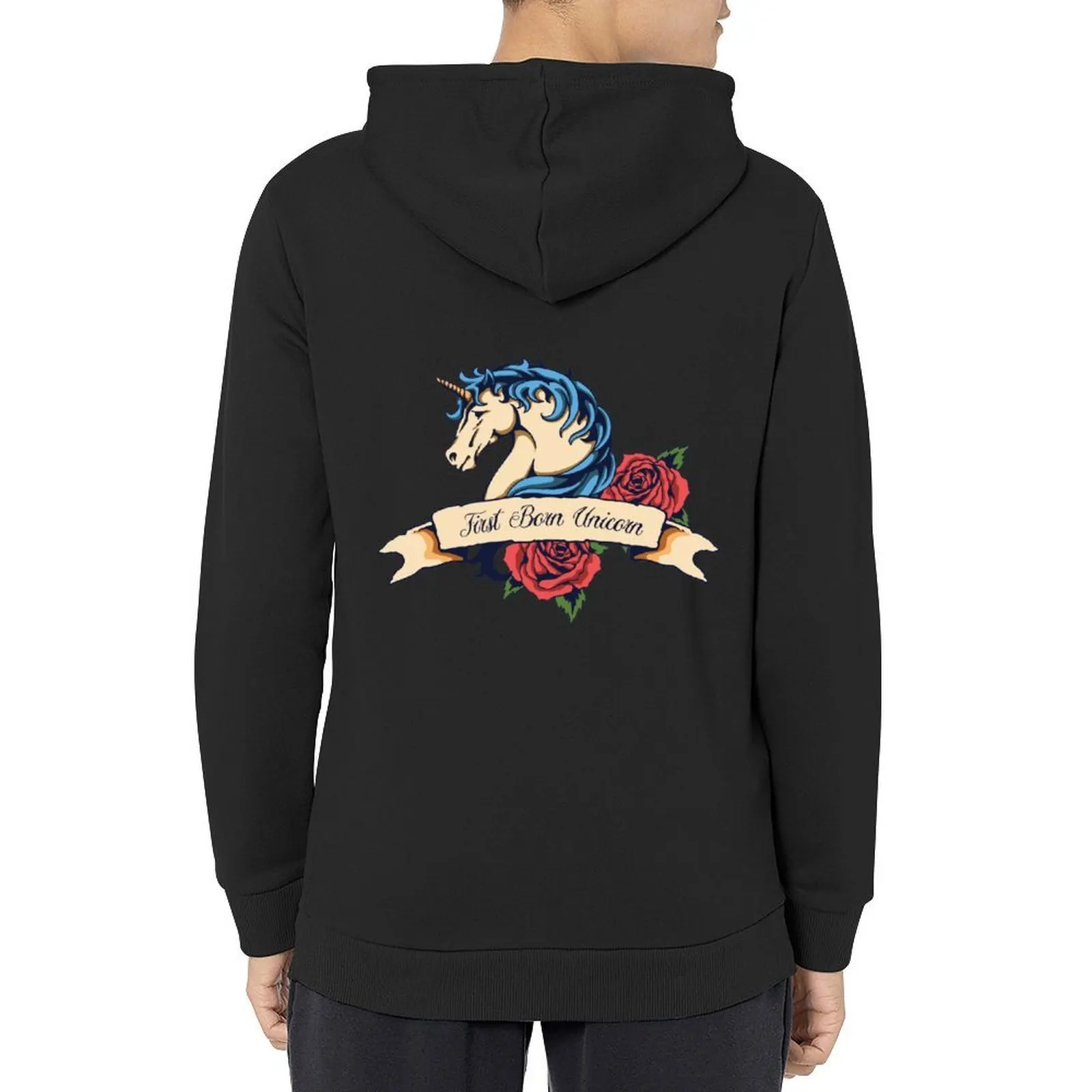 

Unicorn, tattoo, roses Hoodie men's sweat-shirt men clothing autumn jacket men men's winter sweater hoodies for men