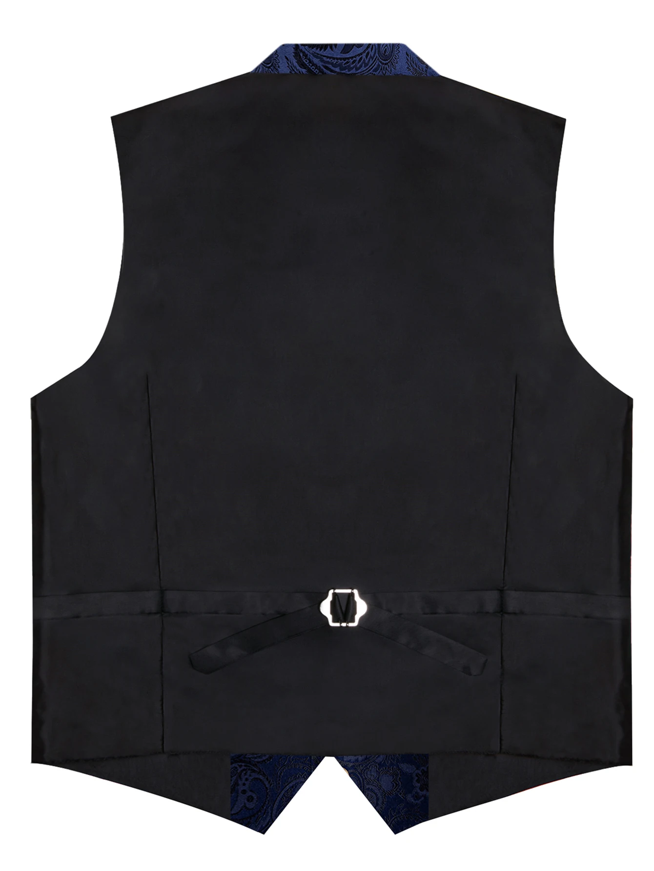 Paisley Pattern Collared Vest Full Set with Tie Pocket Square and Cufflinks Formal Party Outfit