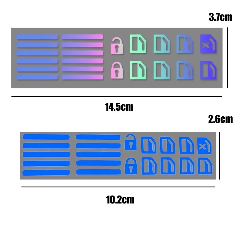 Pegatina luminosa colorida para Botón de ventana de coche, interruptor de elevación de ventana de coche, calcomanía fluorescente nocturna, pegatina