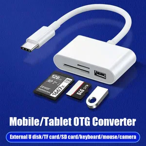 Typ C für Hub -USB -Adapter, Speicherkartenleser, USB -Konverter, TF- und SD -Telefonkonverter, MacBook, Huawei, Samsung, Xiaomi, 3 in 1 6 Hauptverkaufsleser SD iPhone -Karte - №1