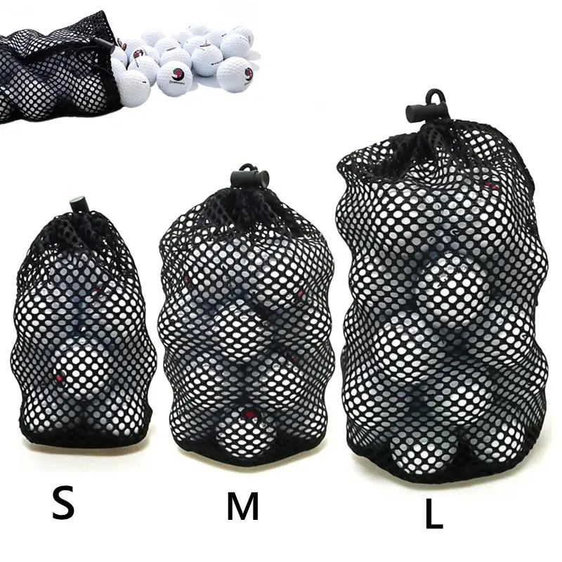 Golf Sports Mesh Net Bag Nylon Golf Tennis 12/25/50 Ball Carrying Drawstring Pouch 1pcs Golf Bags Golf Accessories