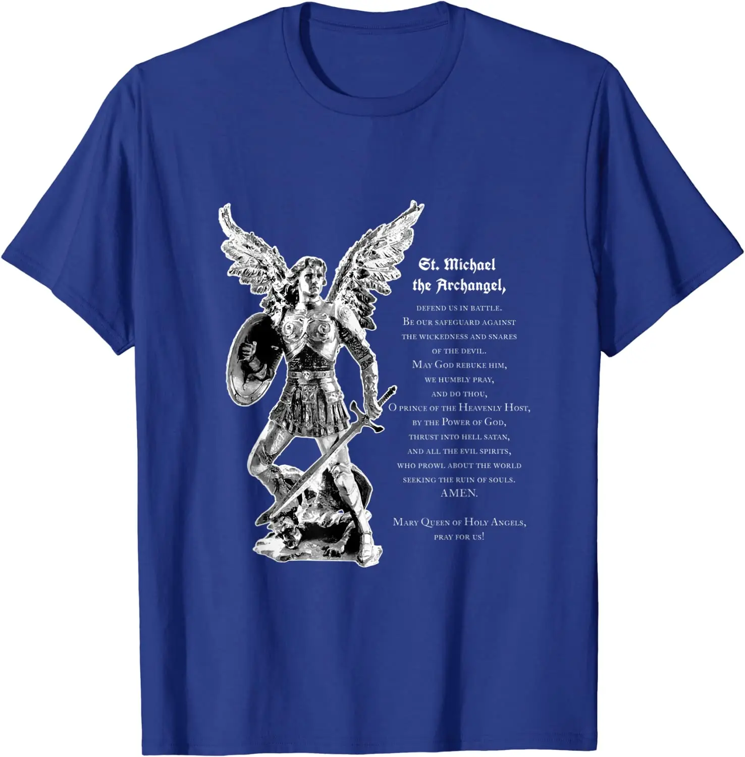 Prayer To St. Michael The Archangel Men T-Shirt Short Sleeve Casual 100% Cotton O-Neck Summer  T Shirt