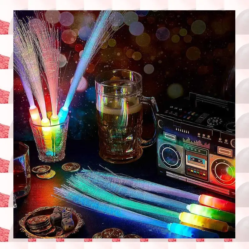 

ABGN 60 PCS Fiber Optic Wands LED Light Up Flashing Sticks For Kids Birthday Party Wedding Halloween Christmas