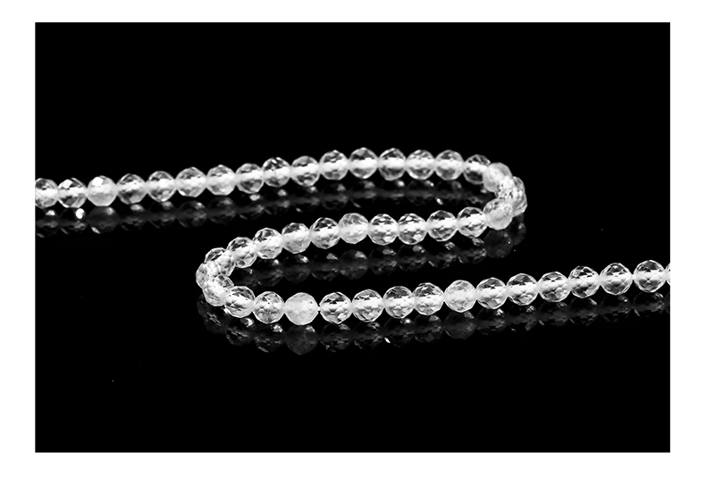2 3 4mm facettierte Naturquarzperlen, runde lose Zwischenperlen für die Schmuckherstellung, DIY-Halsketten- und Armbandzubehör, 15 Zoll. – Detail 4