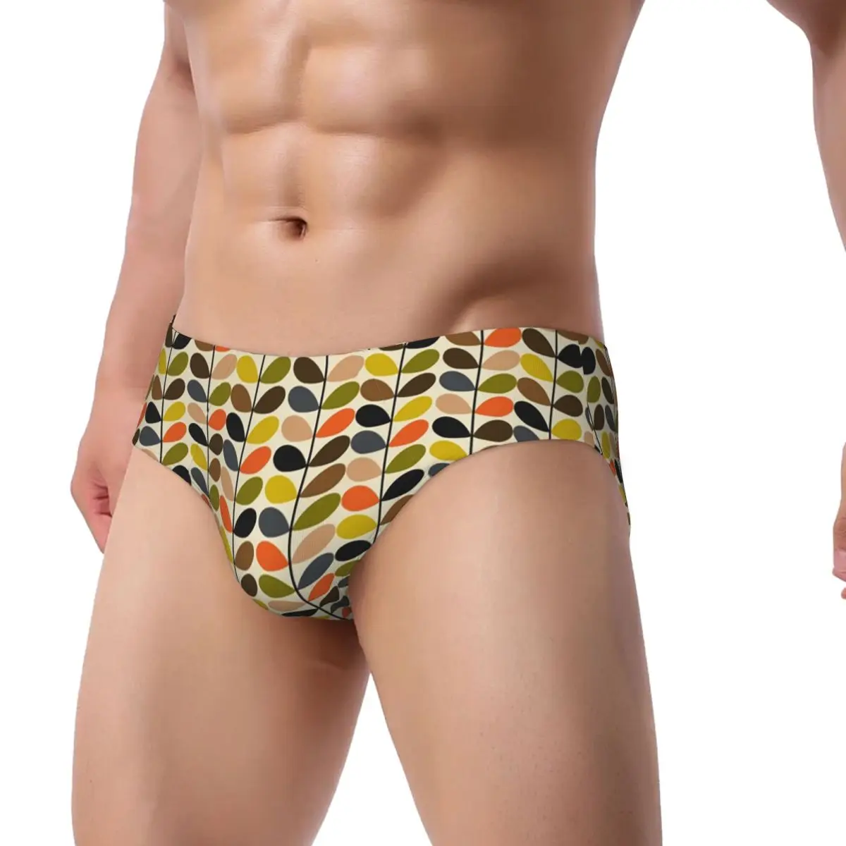 Custom Orla Kiely Men's Briefs Panties Mens Comfort Scandinavian Multi-stemmed Flower Underwear Underpants