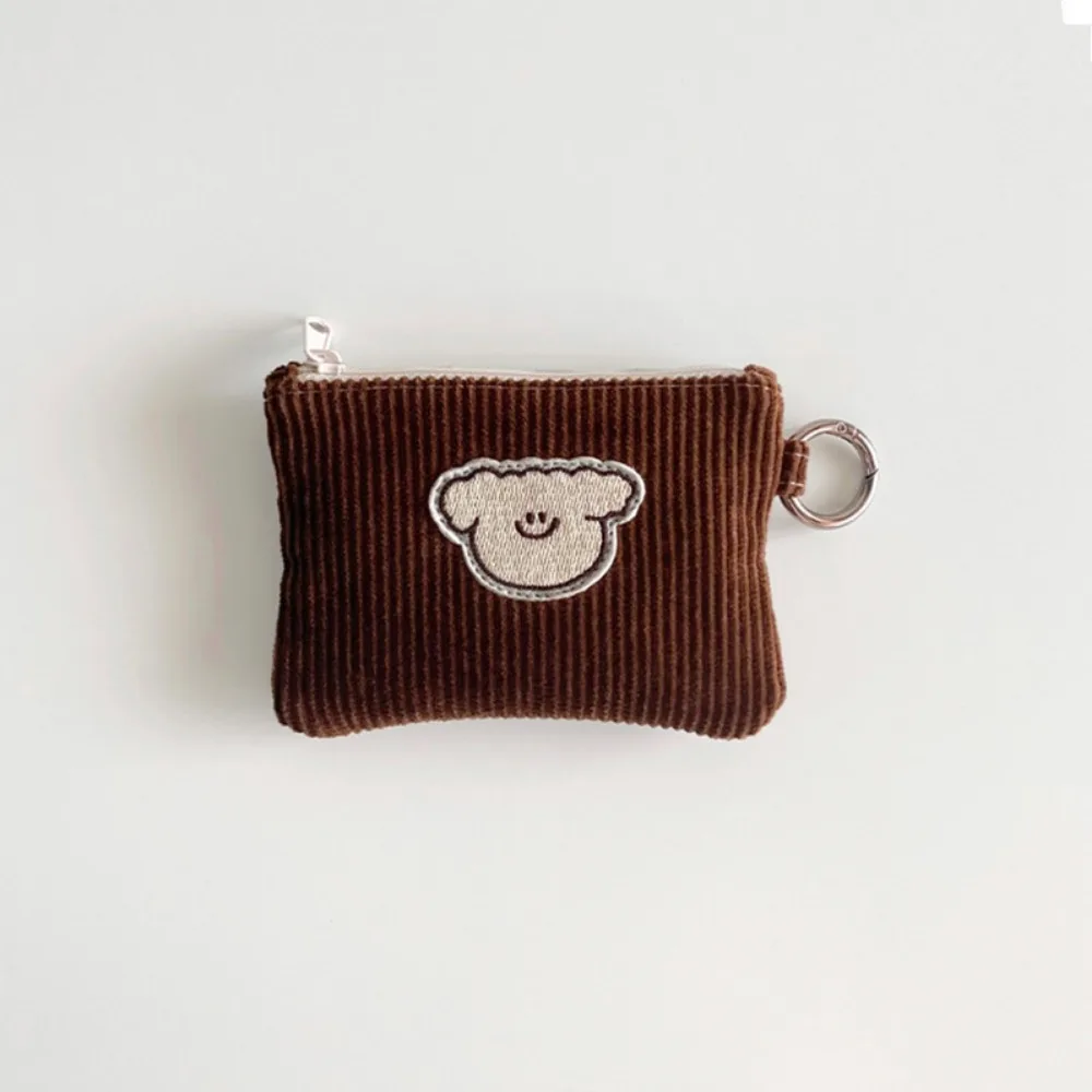 Practical Corduroy Fashion Corduroy Coin Purse Soft Wear Resistant Fashion Waffle Zippered Bag Mini Corduroy Zero Wallet