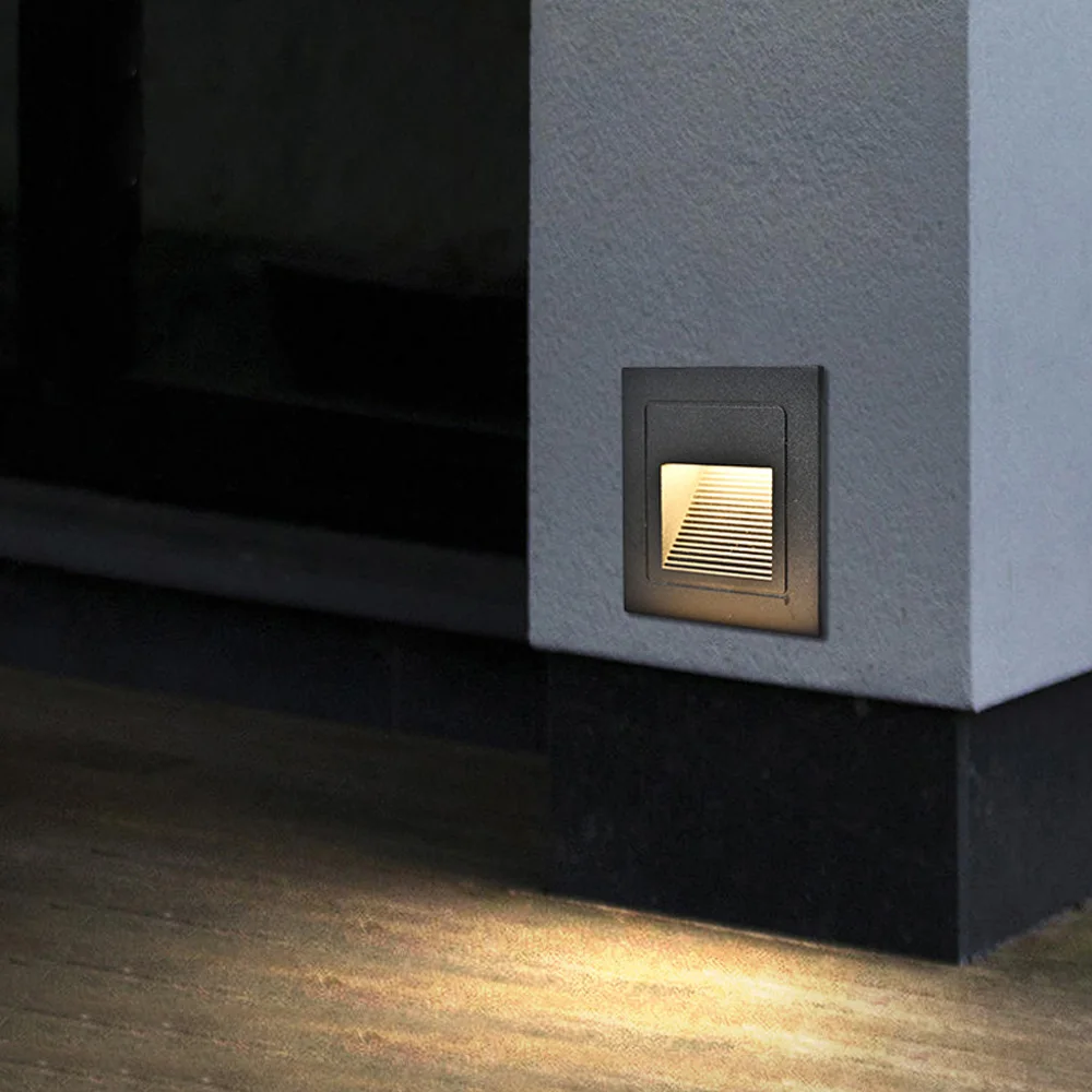 Aluminium LED Wall Lamp Waterproof LED Stair Step Light Recessed Buried Lamp Indoor/Outdoor Waterproof Staircase Step light