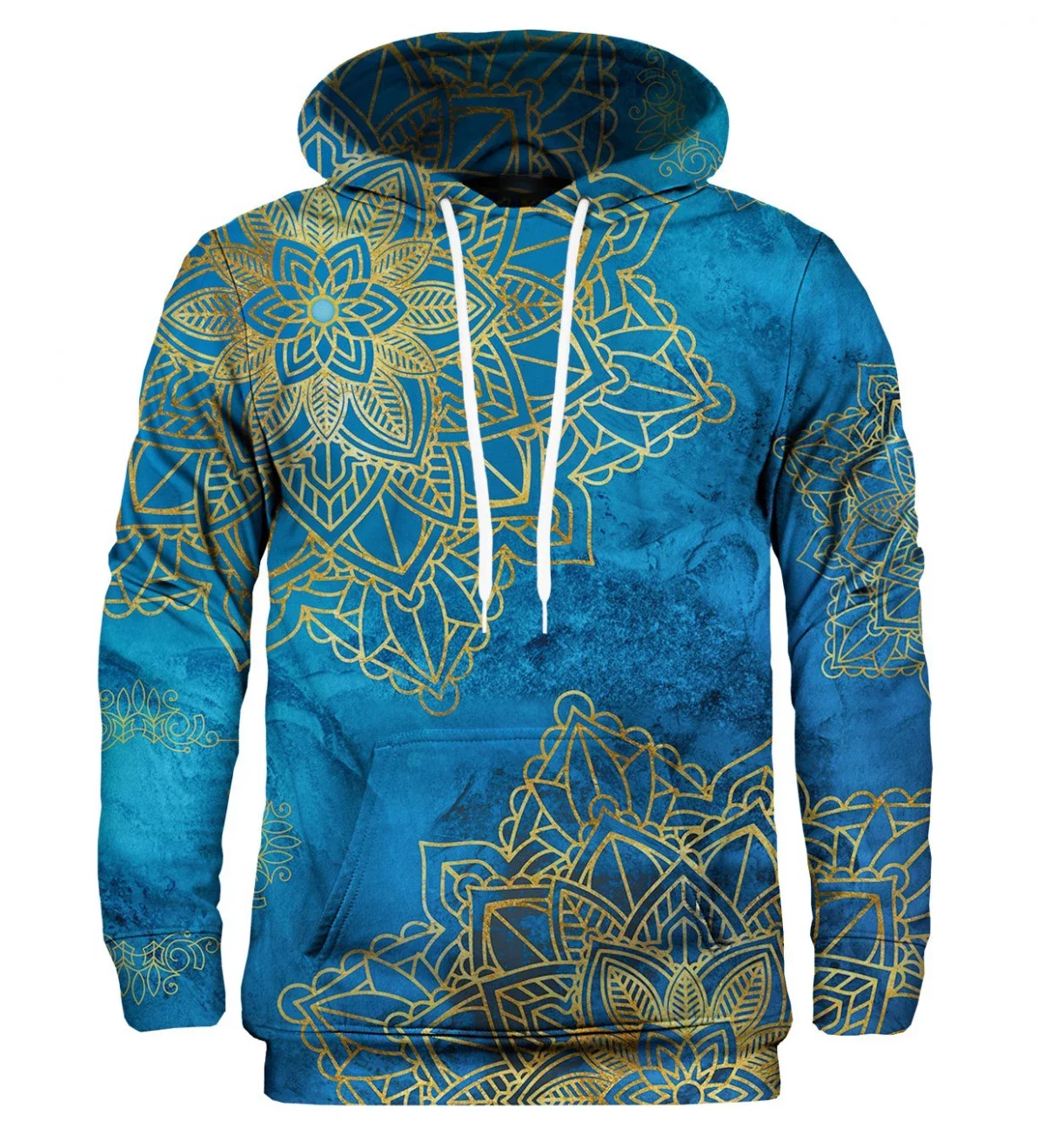 Golden bohemian style fall and winter long fashion unisex 3D digital printing hoodie casual and elegant hoodie