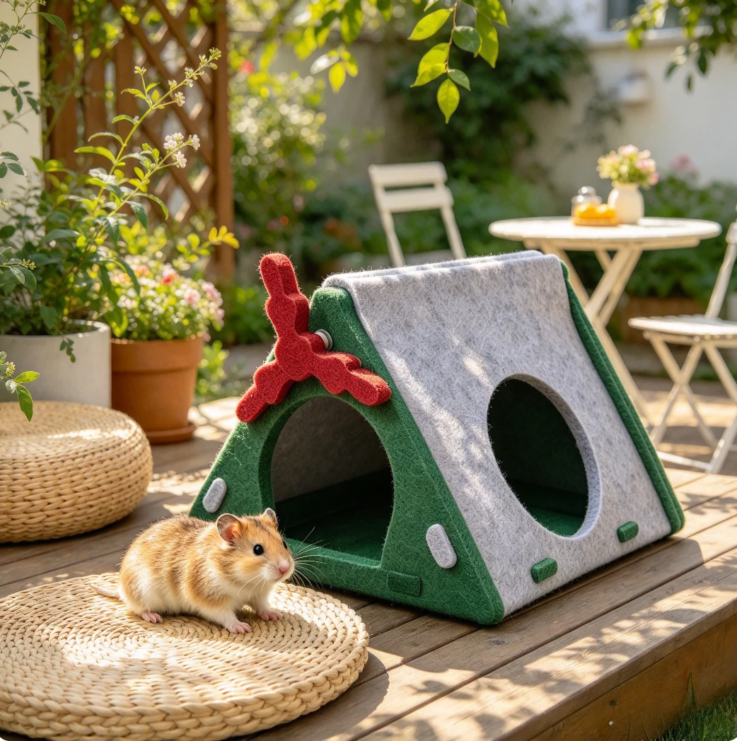 Felt Triangle Windmill Hamster Tent Hamster Villa Cabin Warm Nest Avoidance Golden Bear Four Seasons Global