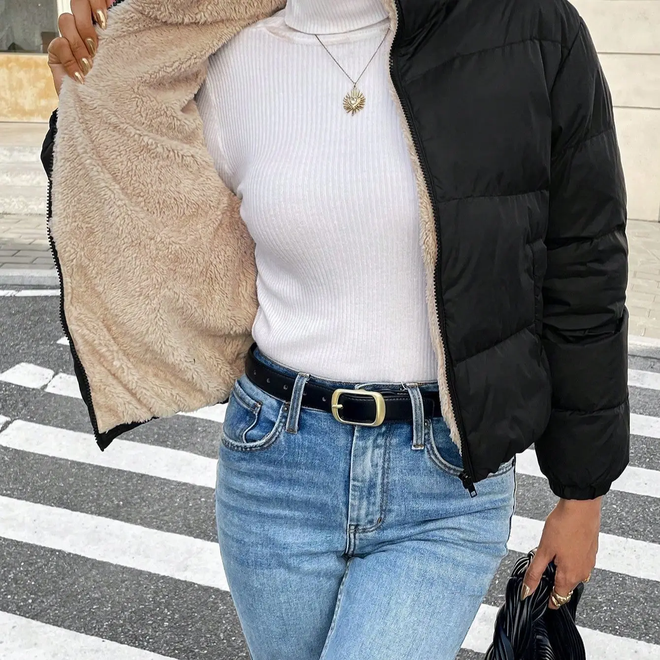 مجموعة شتوية جديدة للسيدات بياقة واقفة وسترات قطنية سميكة عصرية #2