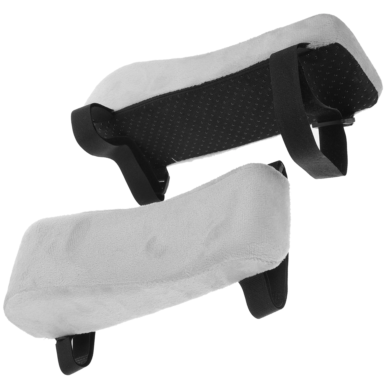 

2Pcs Elbow Pillow Gaming Chair Arm Pads Armrest Cushion Desk Polyester Rests Gray PU Core Office Support