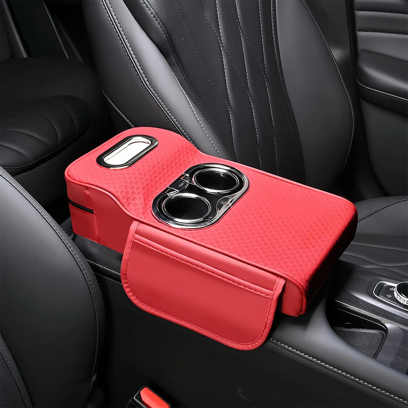 Armrest Storage Box Elastic Strap Non-Slip Heavy-Duty Organization Car Center Console Storage Box For Family Adults Men Women