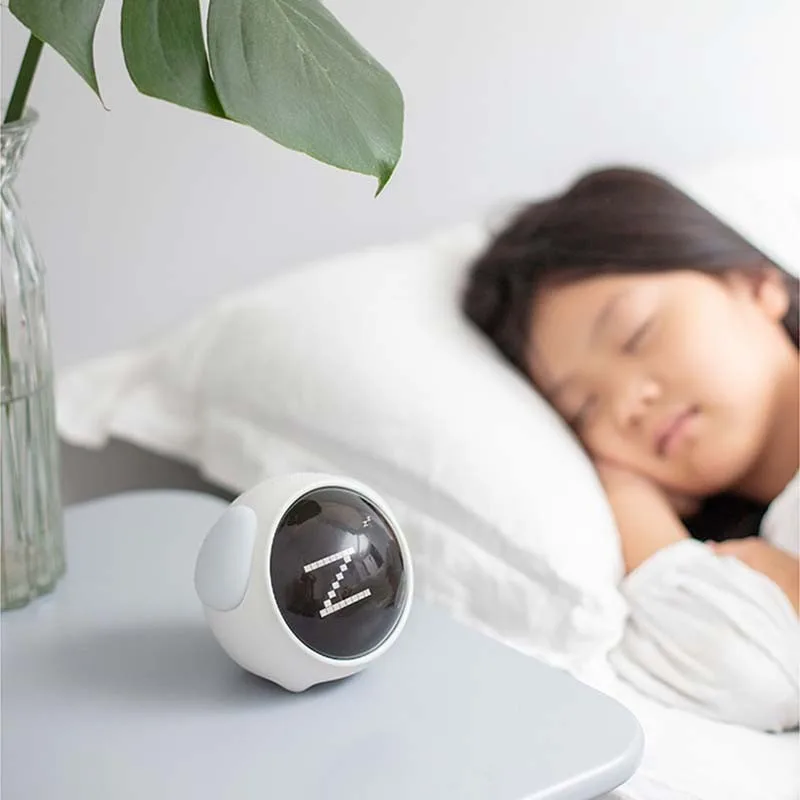 Cute Expression Pixel Alarm Clock Multi Function Digital Led Voice Controlled Light Bedside Thermometer Clock Home