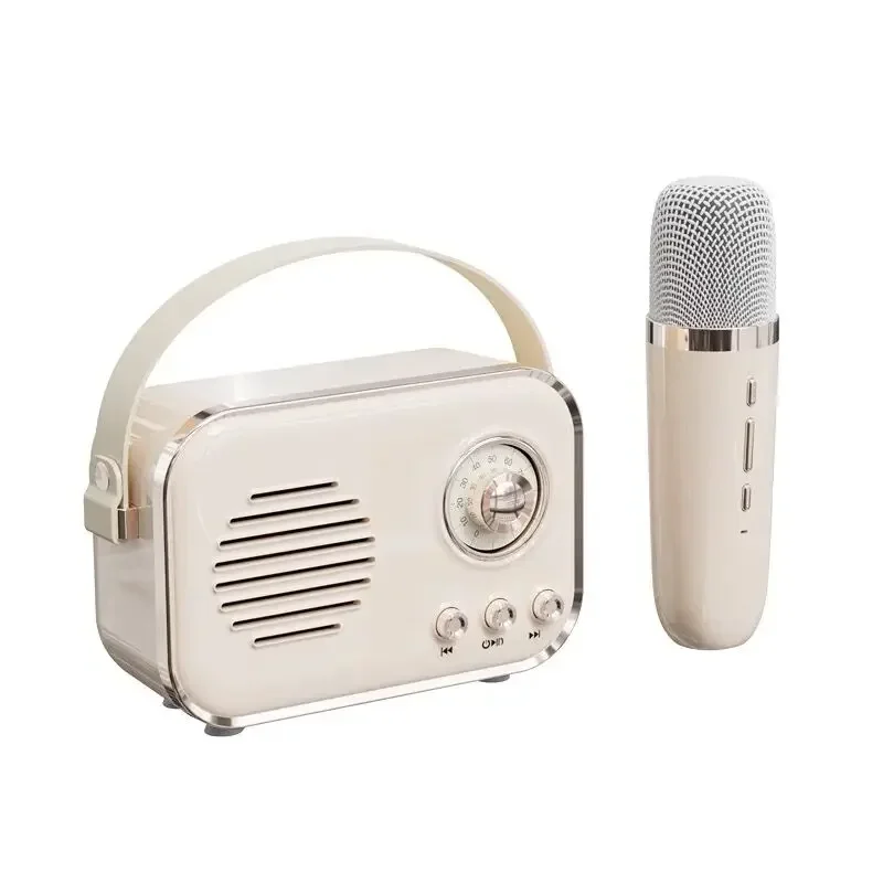 

1 Wireless microphone Outdoor audio all-in-one machine Portable bluetooth speaker Retro audio