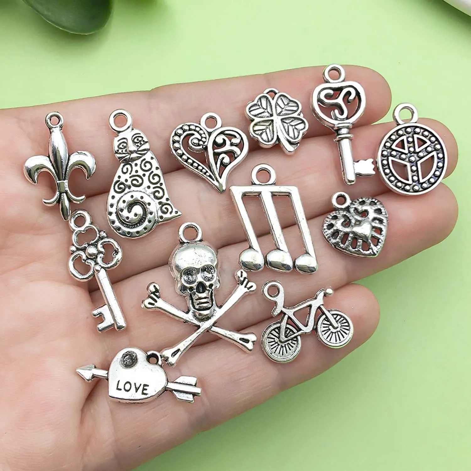 30pcs Antique Silvery Charms Alloy Various Styles Pendants for DIY Bracelets Necklaces Earrings Jewelry Making Accessories - view 5