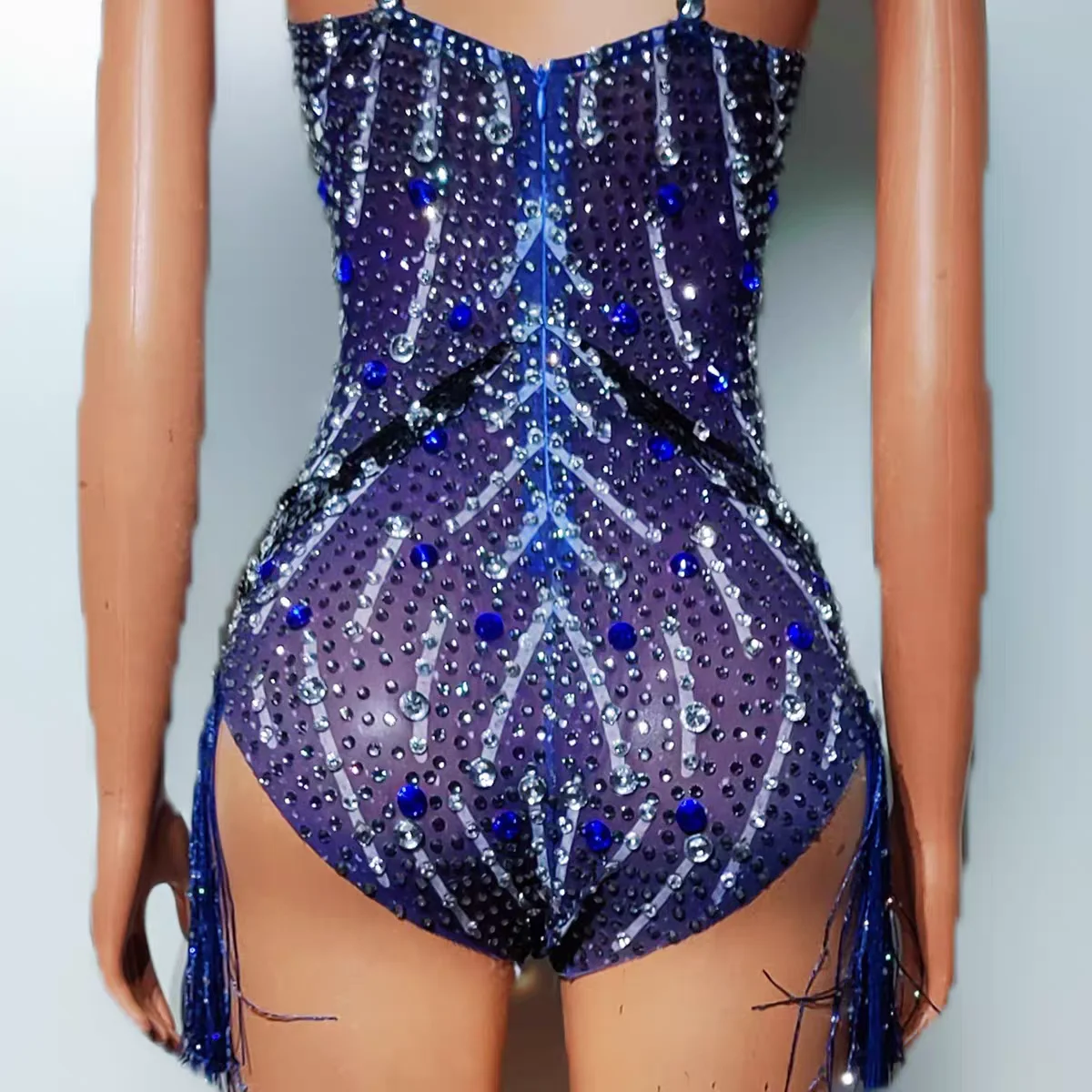 Seksowny kombinezon z frędzlami w kształcie pełnego diamentu Klub nocny DJ Bar Kobieta piosenkarka Zespół taneczny Odzież na występy Impreza tematyczna
