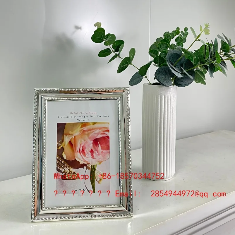 European High-end Decoration Light Luxury Silver Table Photo Metal Photo Frame