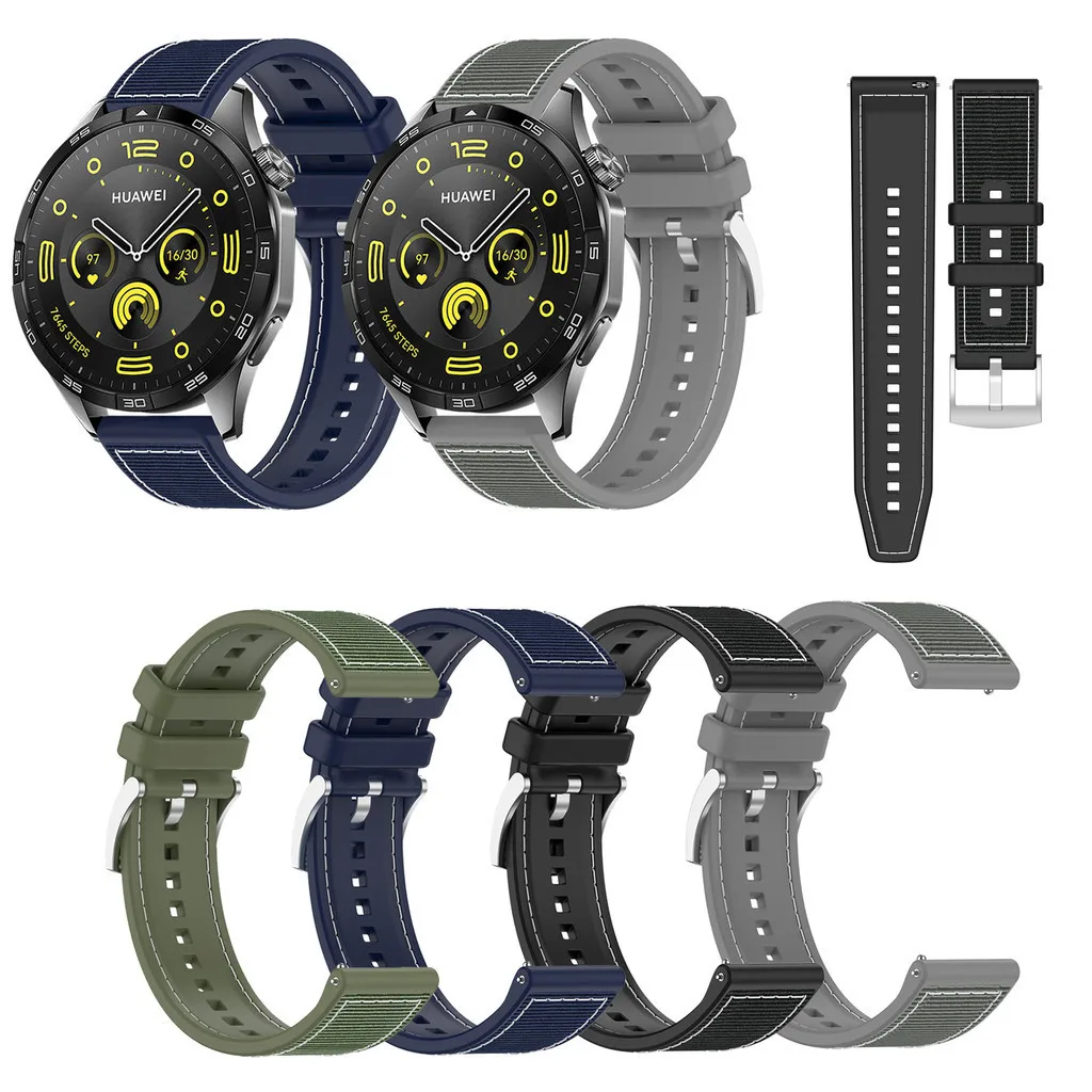 

22mm Woven Nylon+Silicone Strap For Huawei Watch GT3 GT4 SE GT2 GT2e Watch4 Watch3 Pro GT 2 3 4 2e 46mm Braid Belt Wrist Band