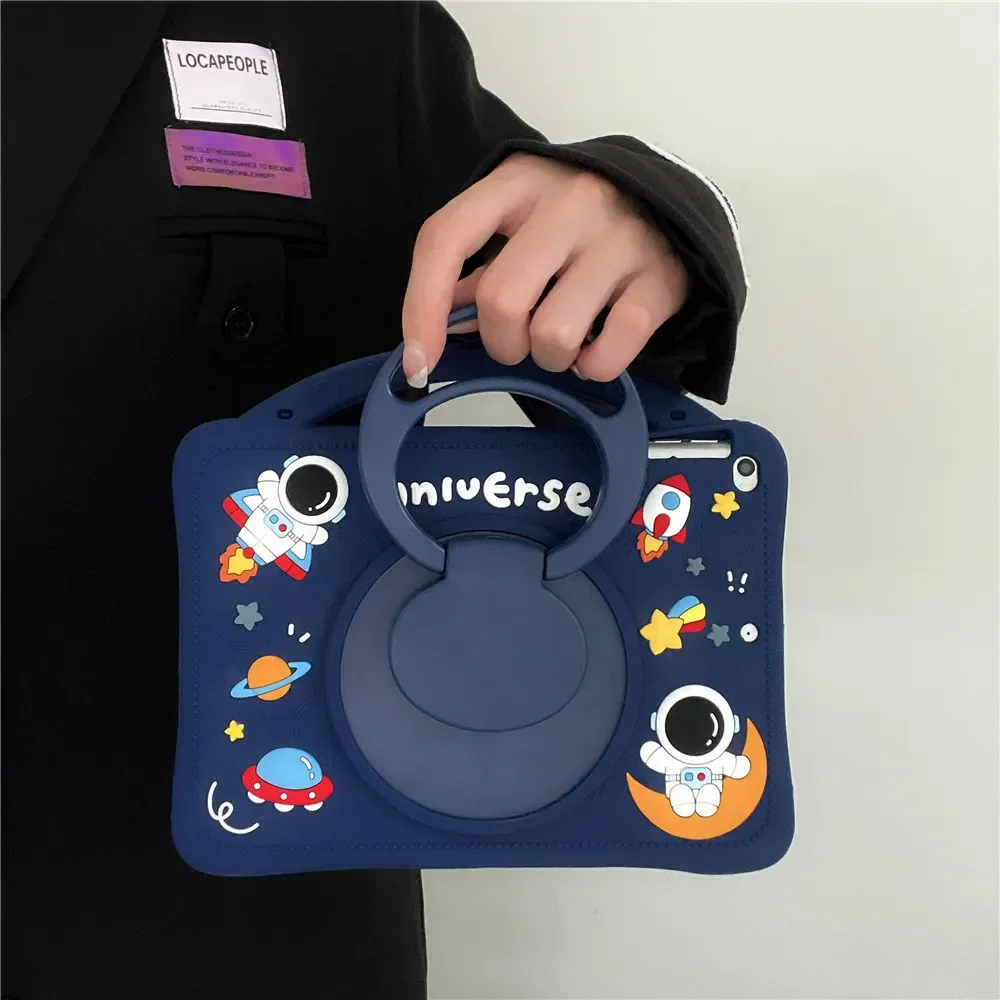 For iPad 7th 8th 9th 10.2 10th Gen Case 360 Rotation Stand Handle Cover IPad Air 2 3 4 5 10.9 2022 Mini 6 Pro 9.7 11 Kids Cases