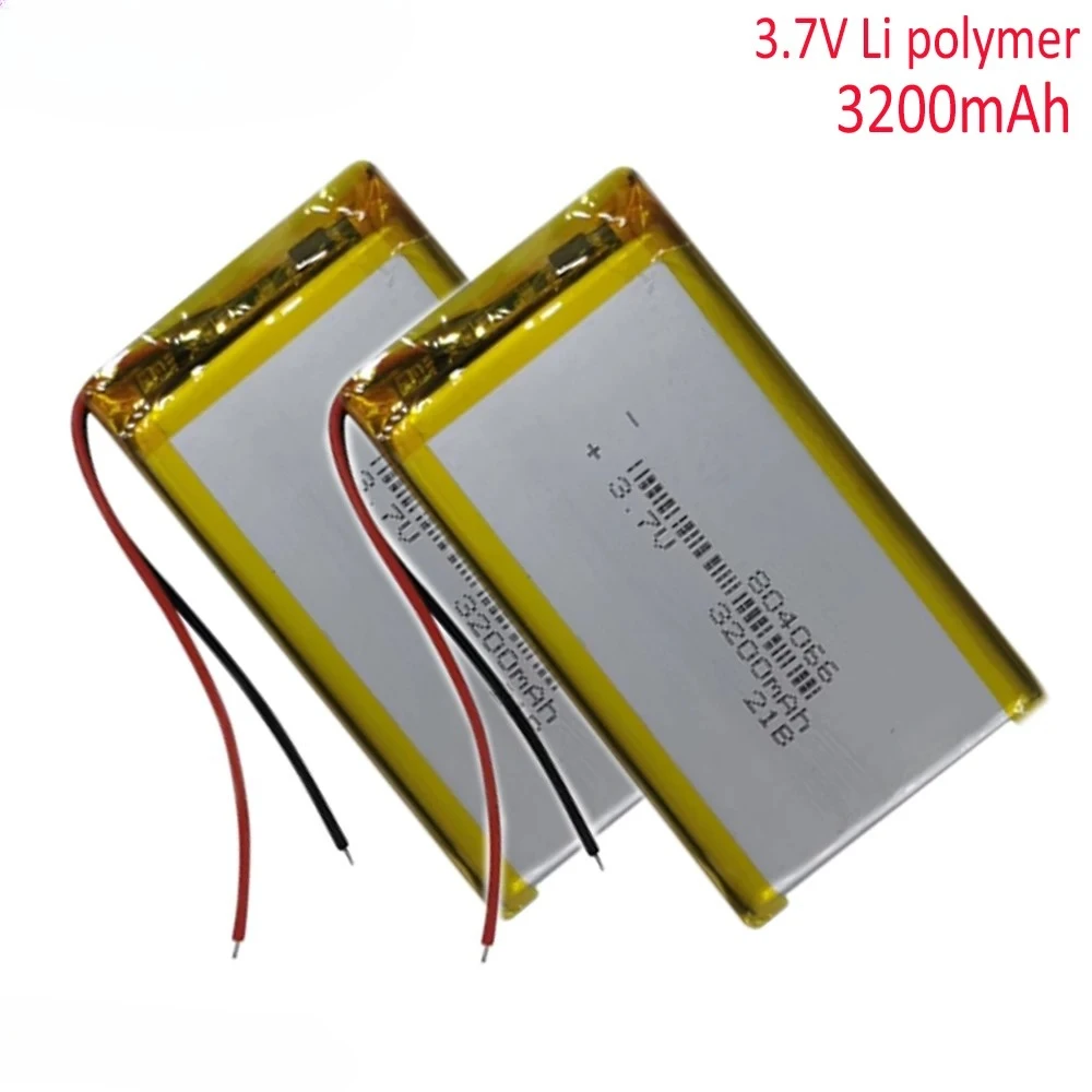 3200 مللي أمبير 804066 بطارية ليثيوم بوليمر 3.7 فولت قابلة للشحن PH2.0 التوصيل لآلة ألعاب R36S مصدر طاقة عالي السعة