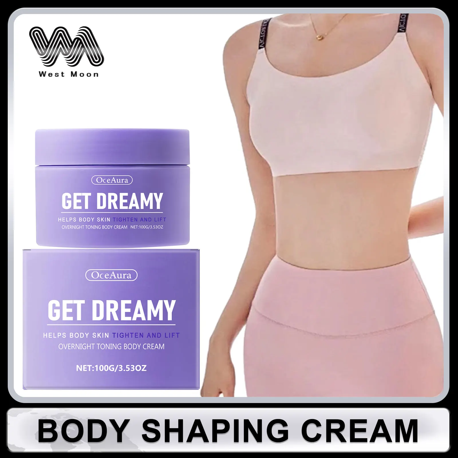 100g Beauty Body Shaping Cream Wake up Butt Lifting Massage Cream Unisex Firming Body Lotion for Waist Legs Arms Daily Skin Care