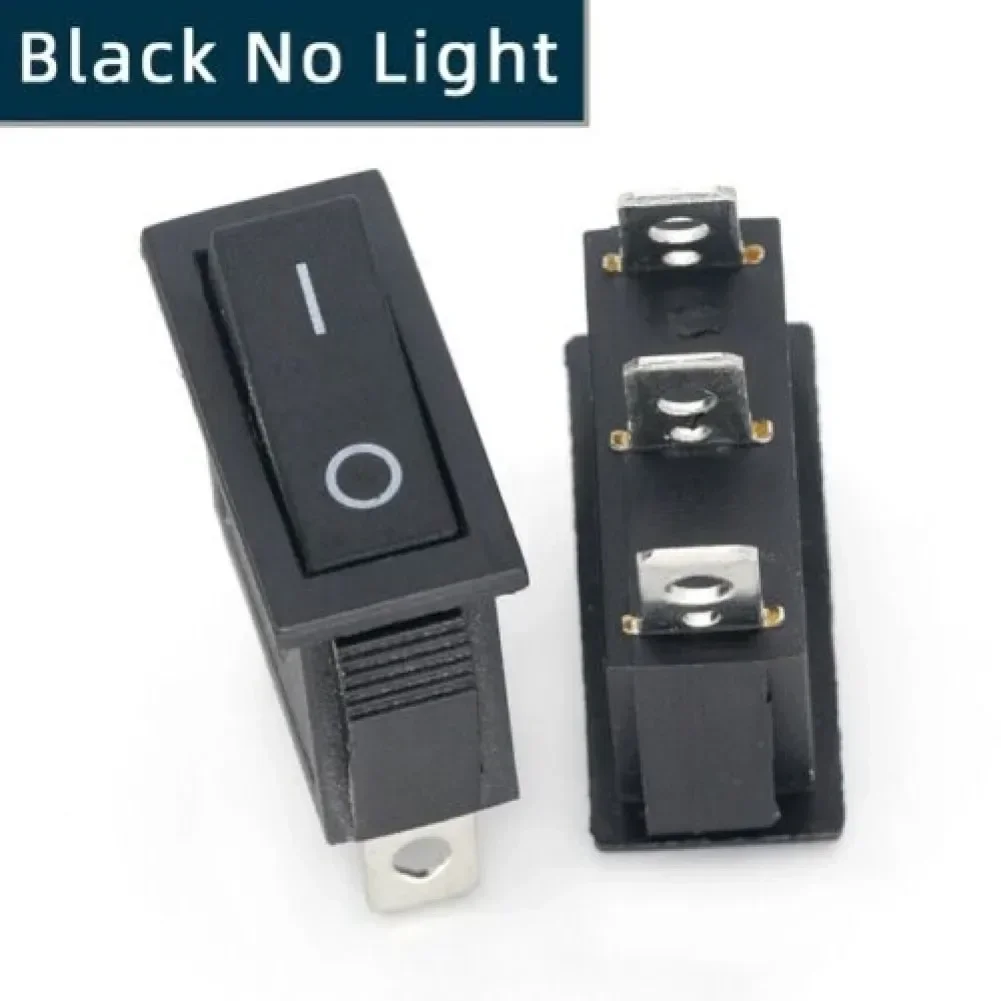 1pc Rocker Switch ON/OFF 3 Pin Red Green Blue Yellow KCD3 Rectangular Latching Neon Rocker Switch Power Tools Accessories