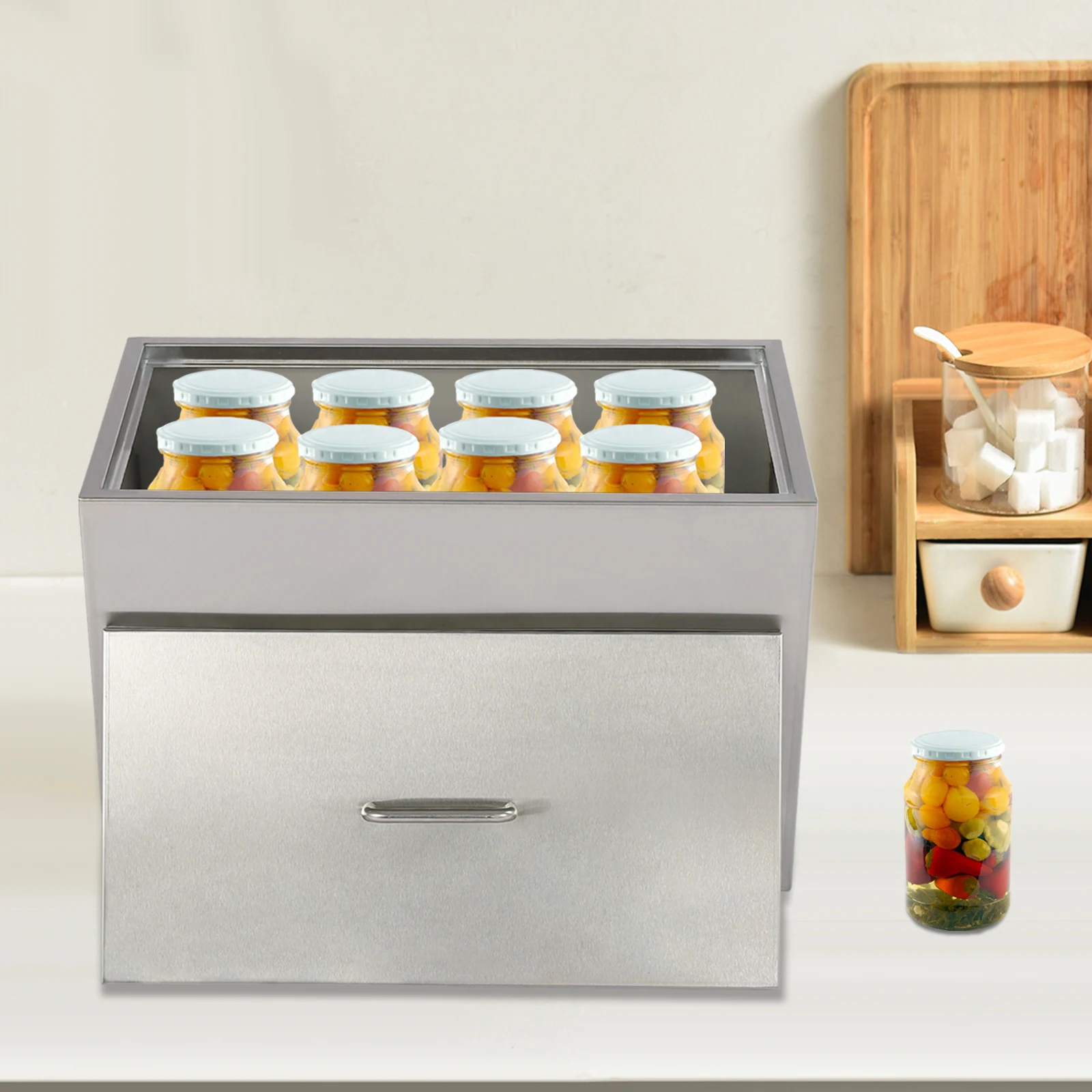 

50л серебро 201 консервный горшок из нержавеющей стали немагнитный консерв для водяной бани, быстрая теплопроводность для газовой дровяной печи