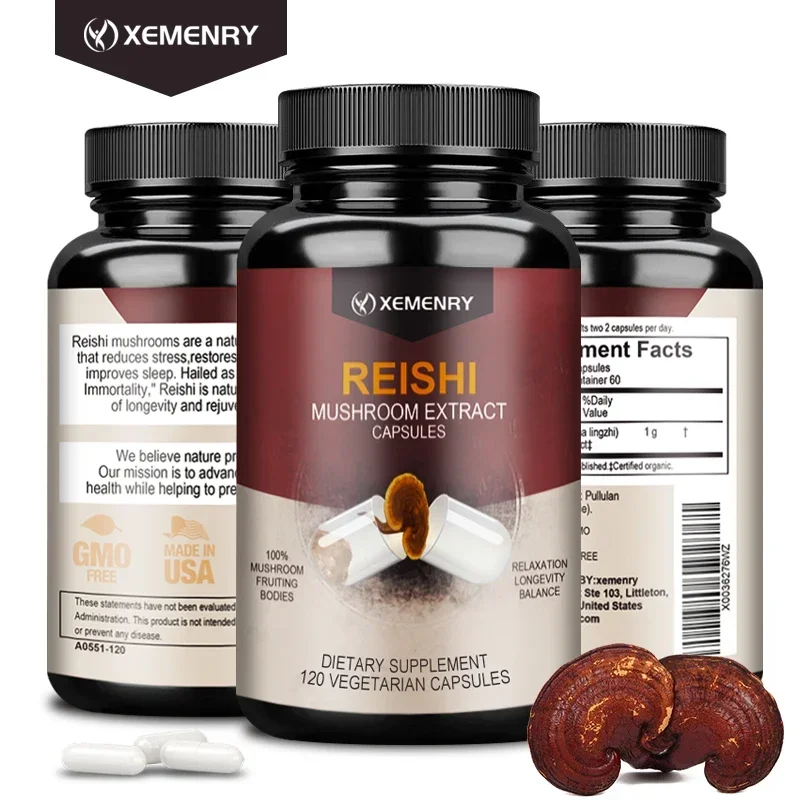 

Reishi Capsules - Enhance Memory, Concentration, Relieve Stress, Improve Sleep, Immune System Support
