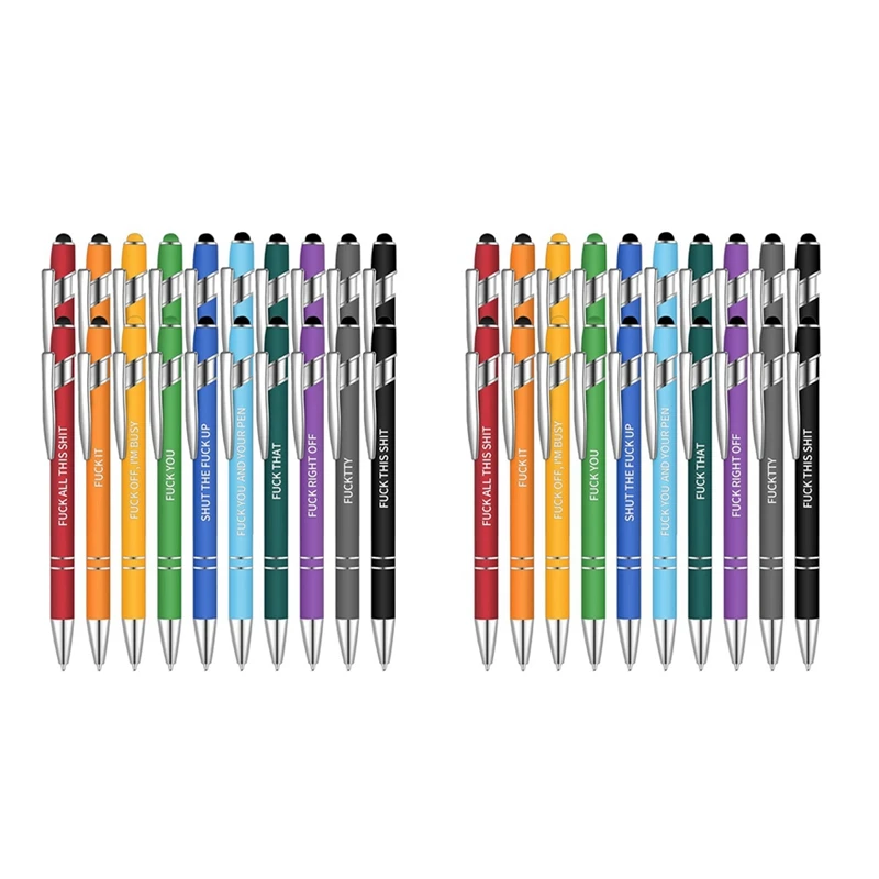 

Лидер продаж, 40 шт., офисные ручки, забавные шариковые ручки, мотивационные ручки, ручка с грубыми цитатами, яркие отрицательные пассивные ручки, черные чернила