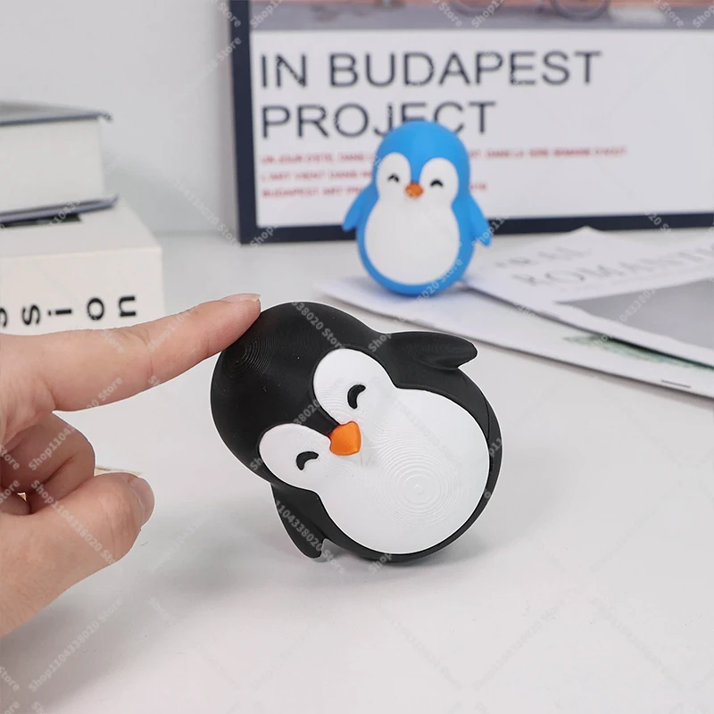 Cute Penguin Roly-Poly Toy - 8.5cm Wobbling Tumbler Desk Decor, Fun Stress Relief Fidget Toy for Adults