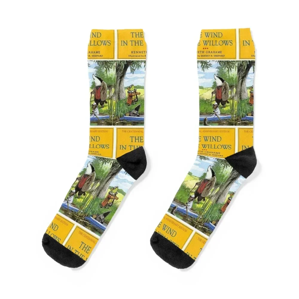 The Wind In The Willows Classic Children's Book Cover Socks moving stockings FASHION bright garter happy Men's Socks Women's