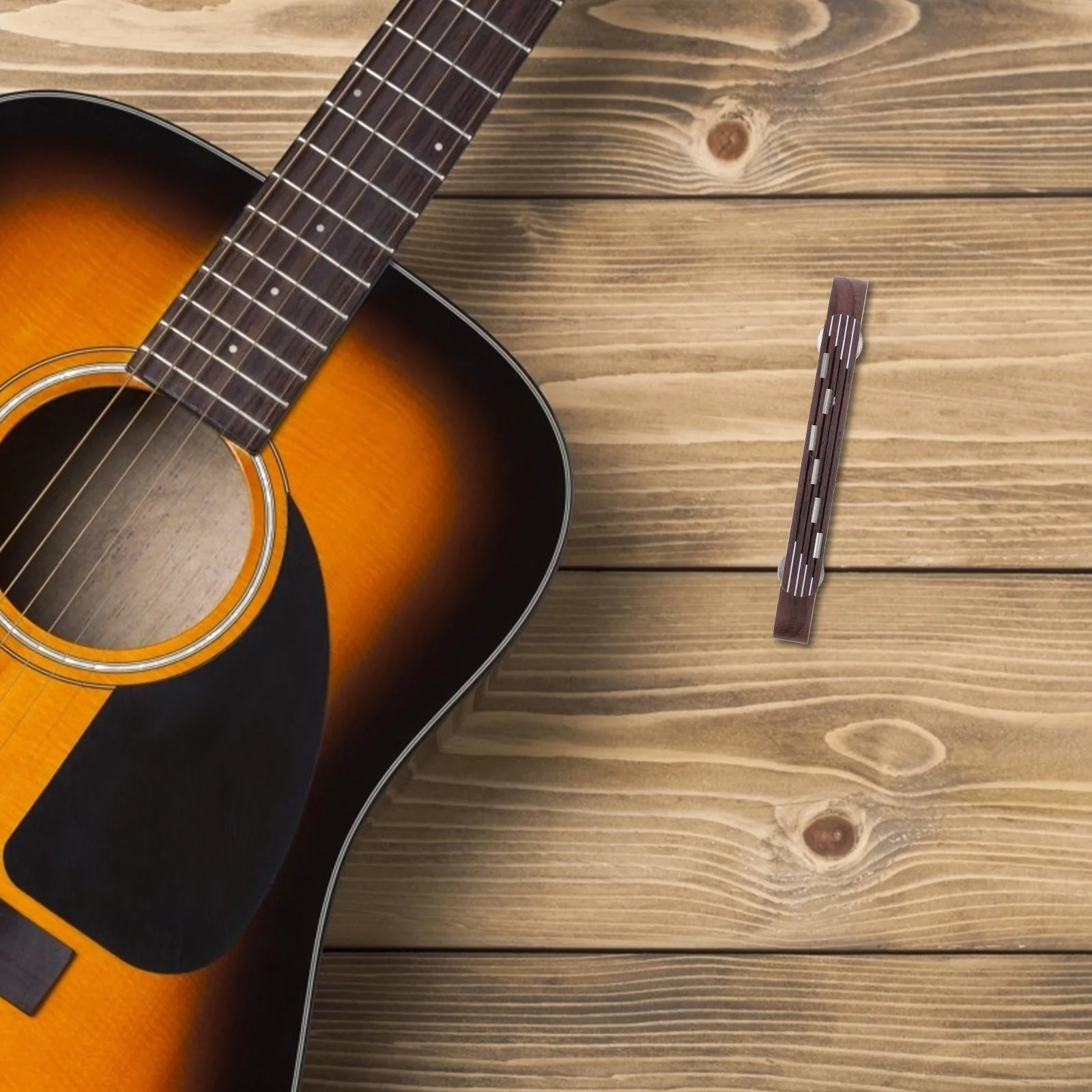 

Jazz Guitar Bridge Adjustable Height Floating Ebony Machined Replacement for 6 String Acoustic Guitar Parts