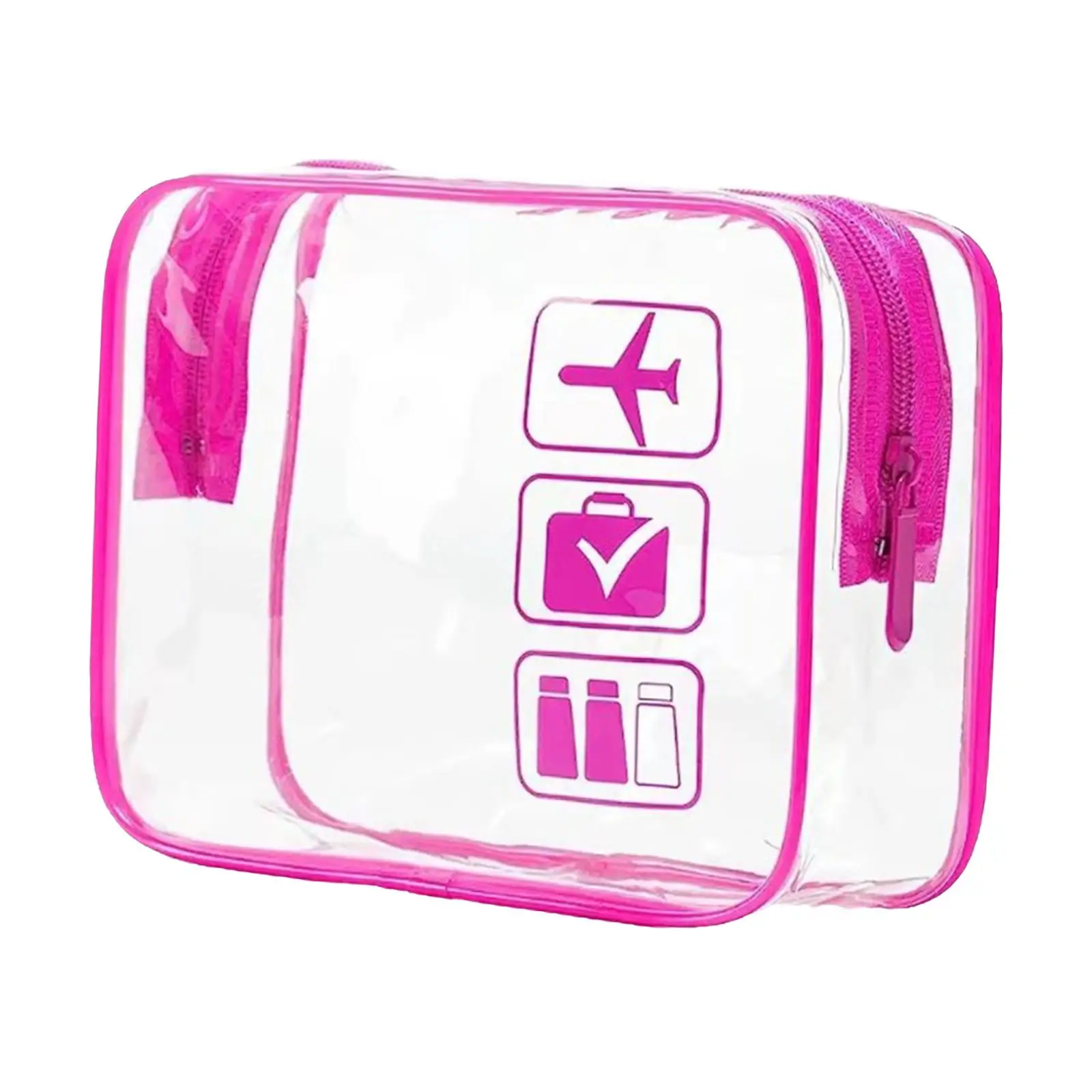 Durchsichtige Make-up-Tasche mit Reißverschlüssen, transparenter Make-up-Organizer, kosmetische Make-up-Taschen für Urlaub, Geschäftsreise, Flughafen, Badezimmer