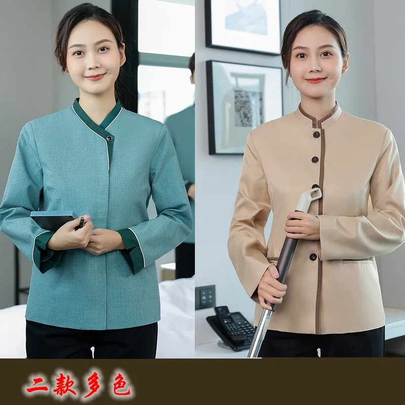 

Long-sleeved cleaning uniforms for hotel rooms, guesthouses, property management, hospitals, and shopping mall floor cleaners, a