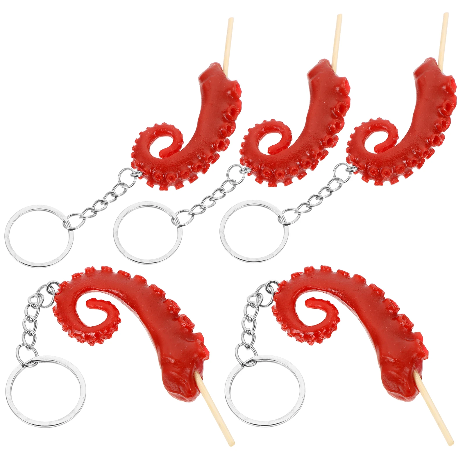 

5 Pcs Pendant Key Chain Decorative Lifelike Pvc Artificial Artificial Food Keychain Food Keychain Perfect Gift