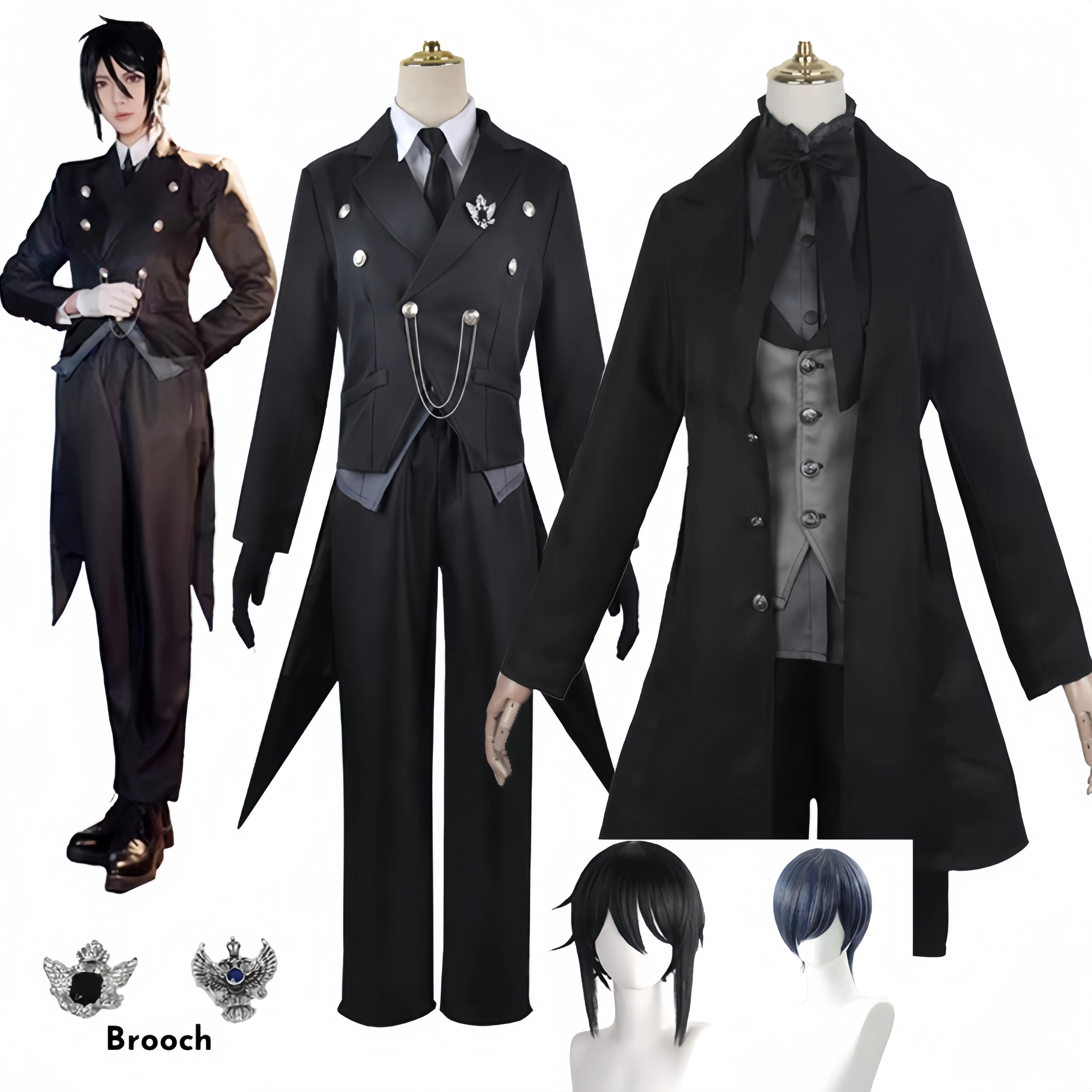 Black Butler Cosplay Japanese Anime Kuroshitsuji Sebastian Michaelis Ciel Phantomhive Cosplay Costume Unisex Uniforms