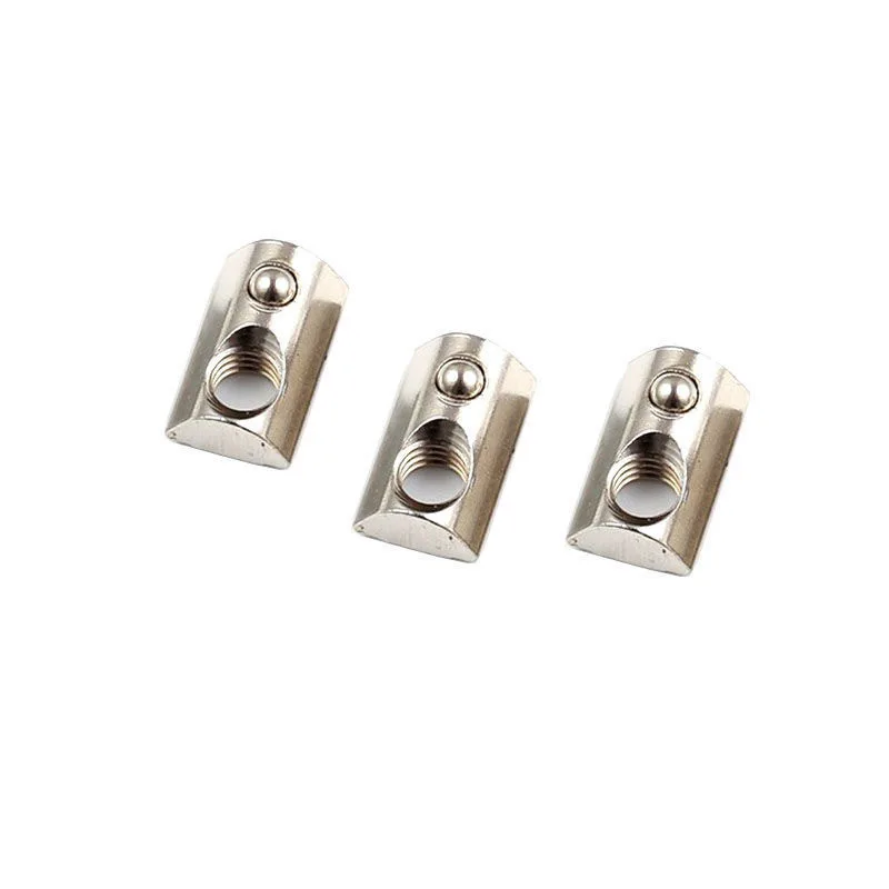 M3 M4 M5 M6 M8 Nakrętka w kształcie litery T ze sprężyną rolkową z kulką do wytłaczania aluminium z profilami serii 20/30/40/45 Nakrętki aluminiowe — zdjęcie 5