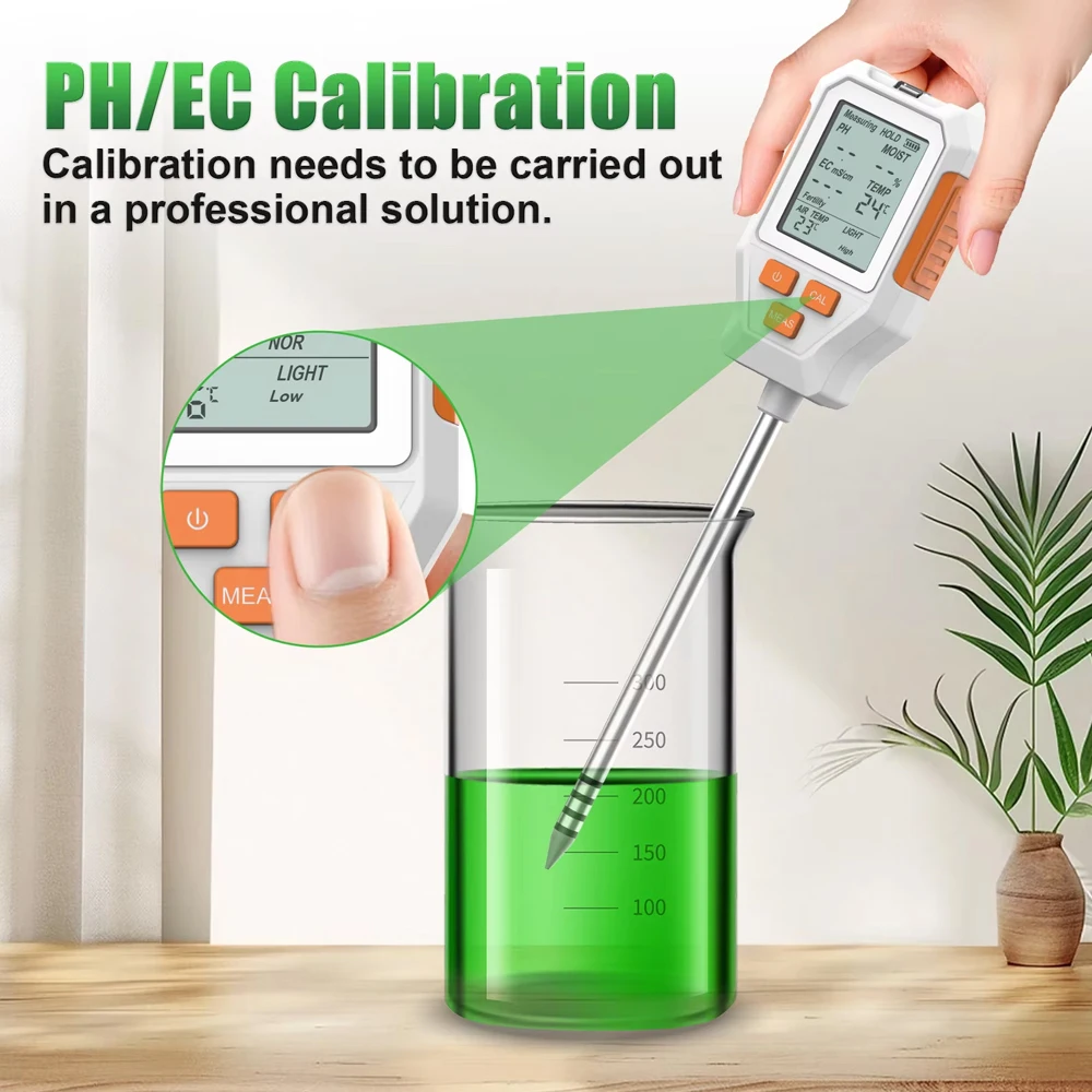 Medidor de pH y humedad del suelo con pantalla LCD – Jardinería - imagen 2