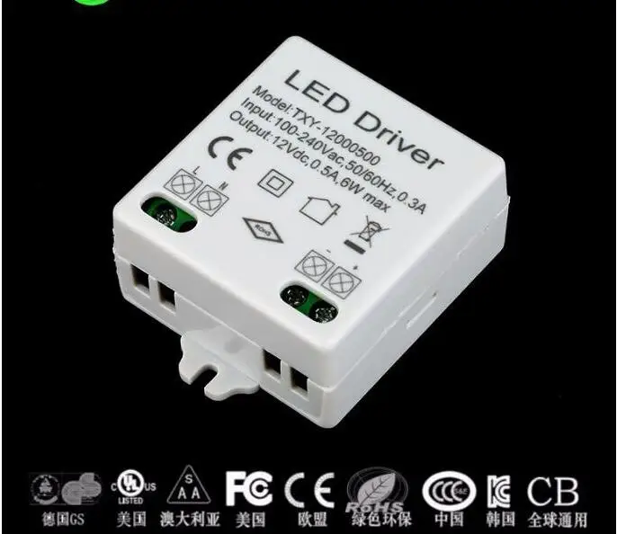 10 PCS/LOT DC12V 0.5A 6W led driver power supply for indoor led strips for LED light UKCA CE driver